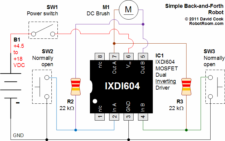 Back And Forth robot schematic