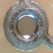 Professional PCB hole at 60x magnification