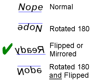 Mirrored text is ready for printing and ironing onto a copper PCB.