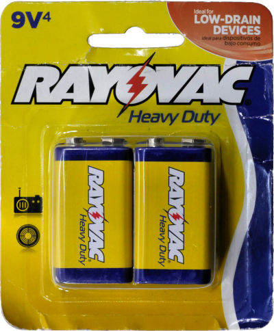 Rayovac heavy duty 9V batteries D1604 4TD