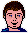 David's self portrait. Circa 1988. MacPaint on Apple Macintosh SE. Later colored on Mac IIci with Electronic Arts' Studio/8