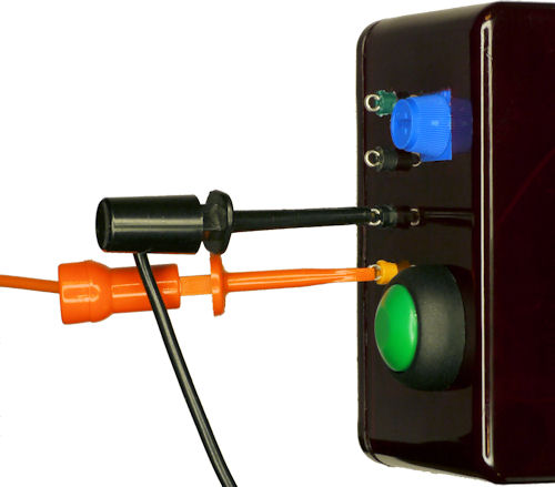 Hook clips attached to test points