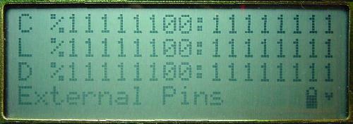 LCD showing 74HC251 added inputs