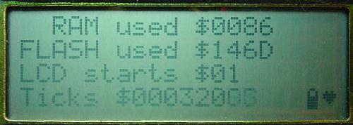 LCD showing general system information