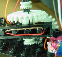 Feeding wires under the blocks to get around the gears
