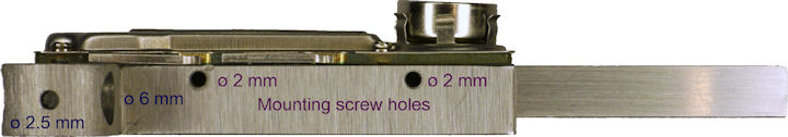 Bottom side mounting holes 