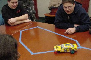 Sweet following a line on the table