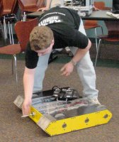 John attaching the weapon tip