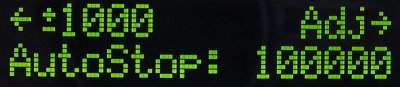 <-+-1000 Adj->. AutoStop: 100000