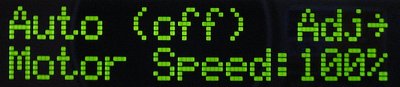 Auto (off) Adj->. Motor Speed: 100%