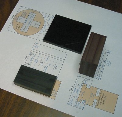 Raw material is machined to major dimensions and compared to the CAD drawings.