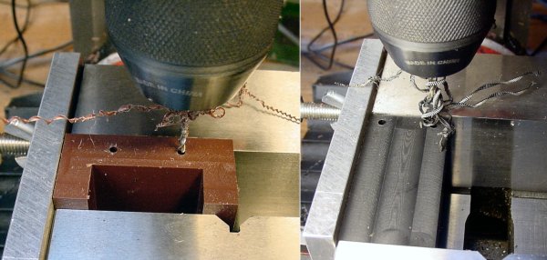 Drilling the acetal slide and ABS bracket.