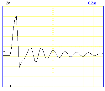 5V power supply shows a +8V spike due to the sensor emitter.