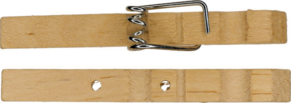 Separated clothespin with one half drilled
