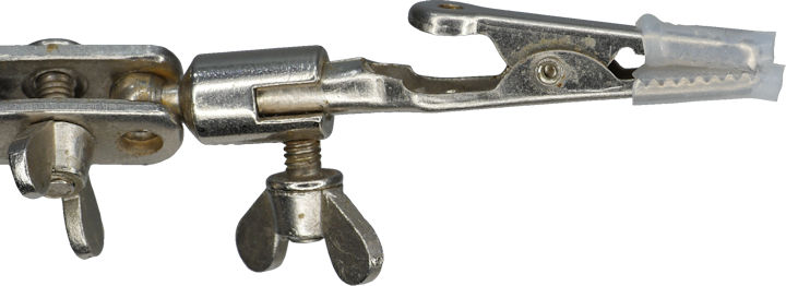 Silicone tubing on alligator clips