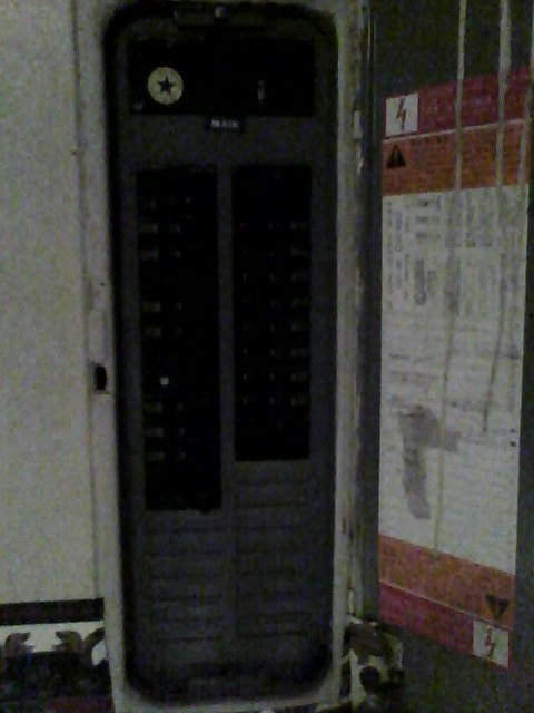 Circuit breaker panel visible