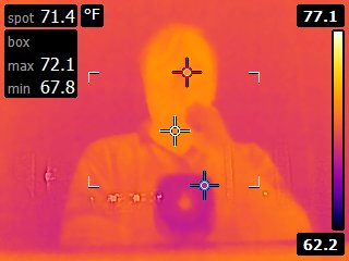 Infrared selfie in window reflection
