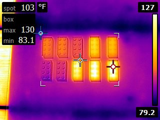 Multicolor lego bricks infrared 5 minutes