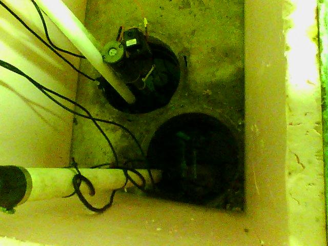 Sump pump visible