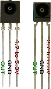 Panasonic PNA4602M and Vishay TSOP4038 pinouts