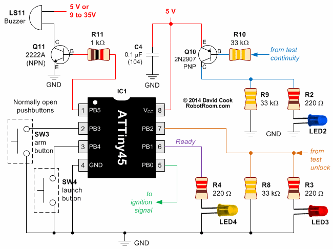 Rocket ignition system schematic part 3 Microcontroller
