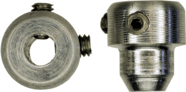 Custom coupler connects motor to stamped metal wheel