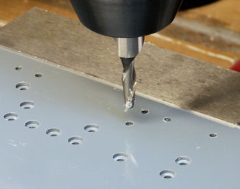 Milling depth in number 42 hole so 2 56 screw head sits flush