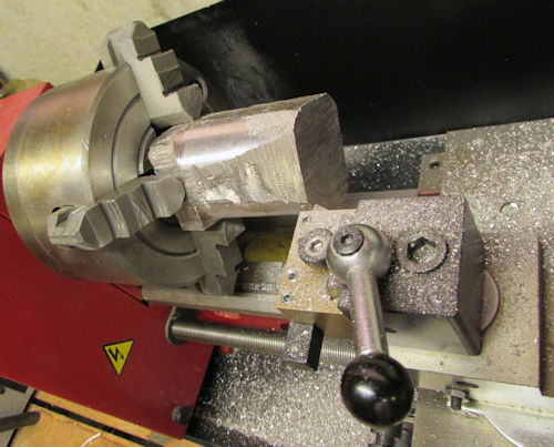 Machining corners from block on lathe