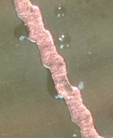 Trace at 60x magnification, showing aliasing