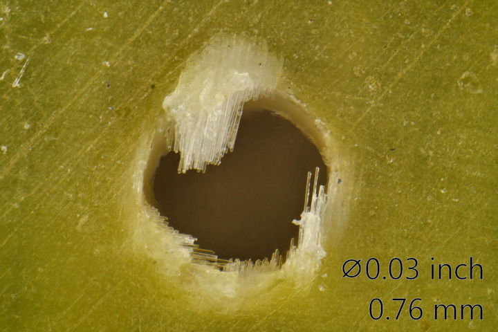 Badly drilled PCB hole