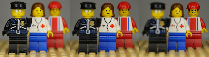 Example of depth of field with Lego minifigs