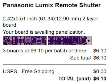OSH Park order is inexpensive
