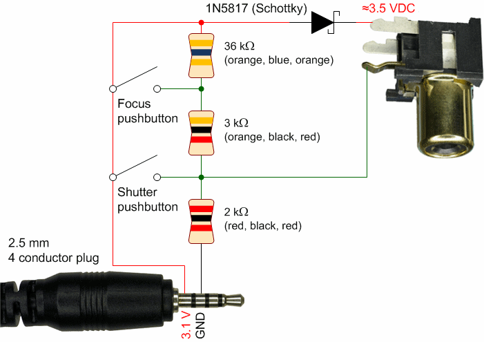 Panasonic Lumix GH StackShot trigger schematic