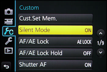 Panasonic Lumix silent mode
