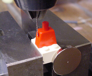 Centering drill bit before attaching arm