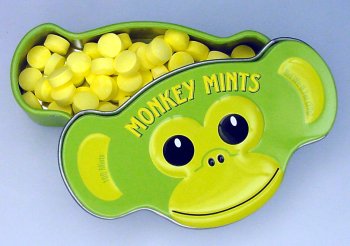 Monkey mints candy container.