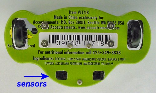 Underside of the shell of the Monkey Mints robot.