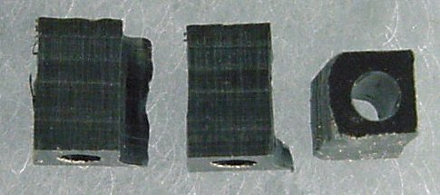 Tab residue needs to be trimmed off homemade spacers.