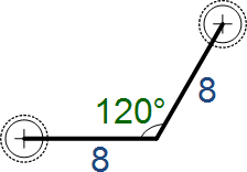 Angle between hub peg holes