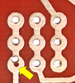Drilling error missed PCB hole