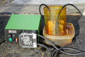 Etching with peristaltic pump