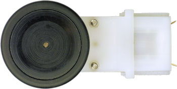 Top view of Solarbotics motor with hub made on a lathe