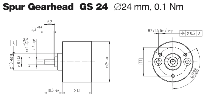 Maxon gearhead drawing