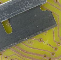 Traces cut with a razor blade