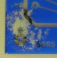 Drill dust prevented film transfer