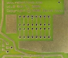 Unetched rectangles of copper