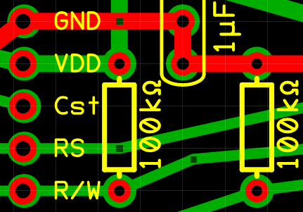 Difference in trace widths reduces connection errors