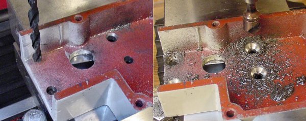 Drilling holes before countersinking is easier on light machinery.