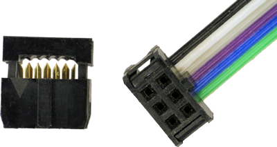 6-pin ribbon cable socket connector