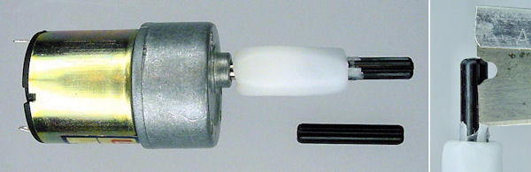 Lego cross-axle coupler. Right: ShapeLock doesn’t bond with polypropylene.